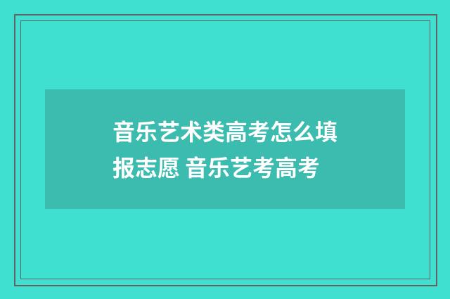 音乐艺术类高考怎么填报志愿 音乐艺考高考