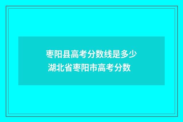 枣阳县高考分数线是多少 湖北省枣阳市高考分数