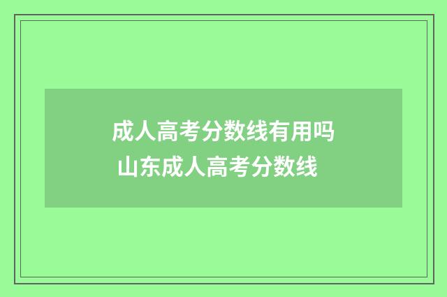 成人高考分数线有用吗 山东成人高考分数线