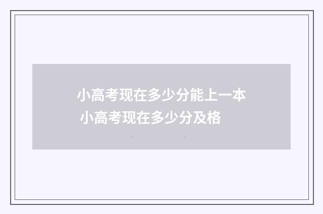 小高考现在多少分能上一本 小高考现在多少分及格