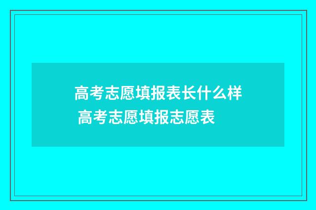 高考志愿填报表长什么样 高考志愿填报志愿表