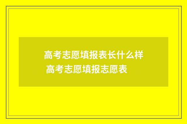 高考志愿填报表长什么样 高考志愿填报志愿表