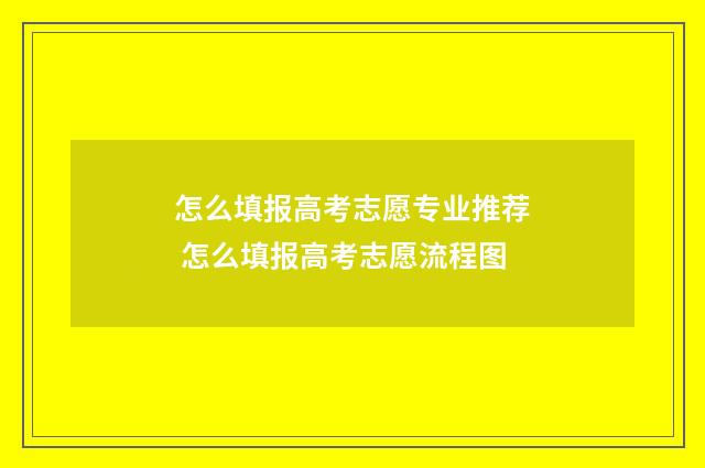 怎么填报高考志愿专业推荐 怎么填报高考志愿流程图