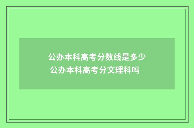 公办本科高考分数线是多少 公办本科高考分文理科吗
