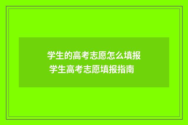 学生的高考志愿怎么填报 学生高考志愿填报指南
