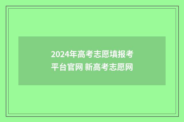 2024年高考志愿填报考平台官网 新高考志愿网