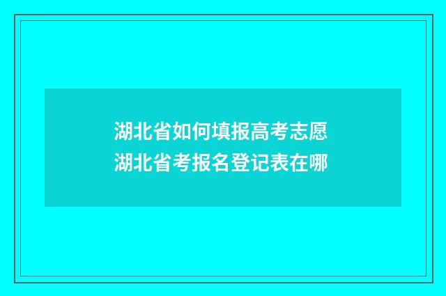 湖北省如何填报高考志愿 湖北省考报名登记表在哪