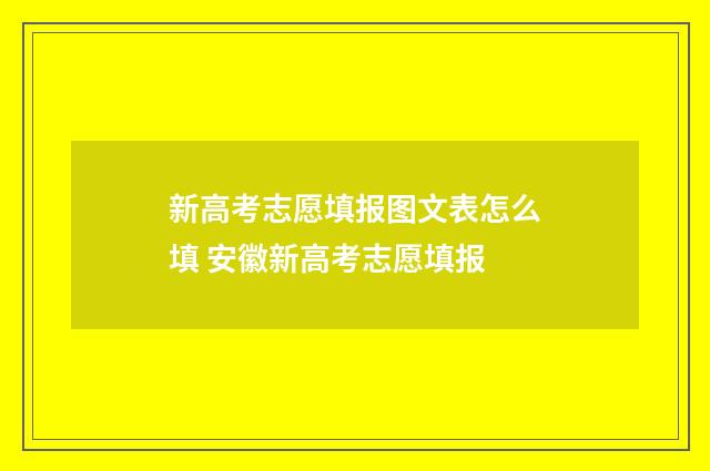 新高考志愿填报图文表怎么填 安徽新高考志愿填报