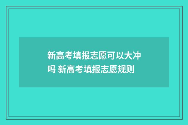 新高考填报志愿可以大冲吗 新高考填报志愿规则