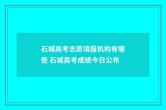 石城高考志愿填报机构有哪些 石城高考成绩今日公布