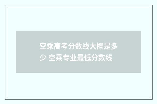 空乘高考分数线大概是多少 空乘专业最低分数线