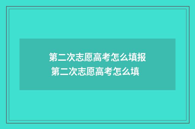 第二次志愿高考怎么填报 第二次志愿高考怎么填