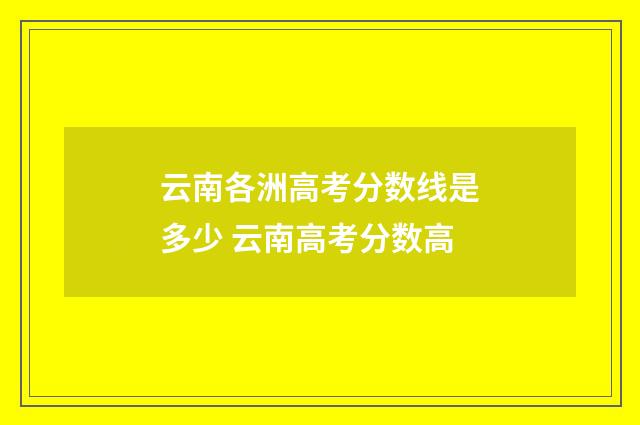 云南各洲高考分数线是多少 云南高考分数高