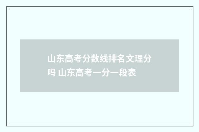 山东高考分数线排名文理分吗 山东高考一分一段表