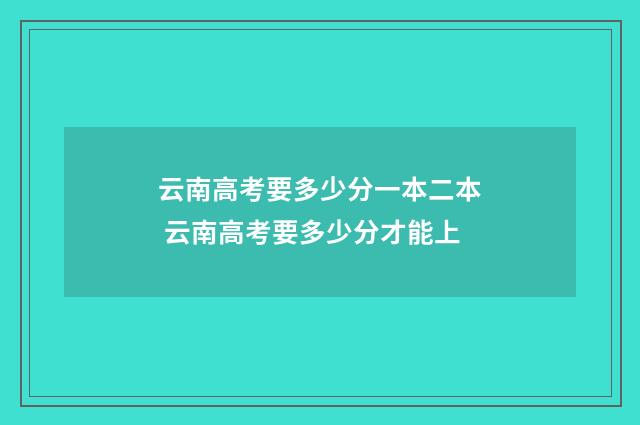 云南高考要多少分一本二本 云南高考要多少分才能上