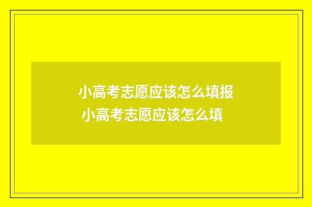 小高考志愿应该怎么填报 小高考志愿应该怎么填