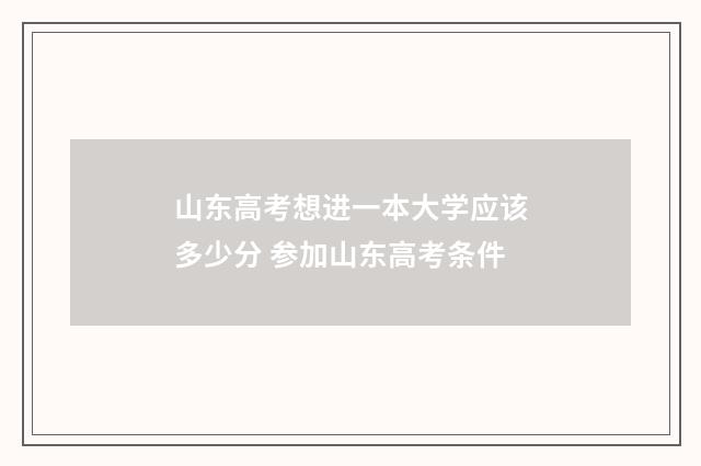 山东高考想进一本大学应该多少分 参加山东高考条件