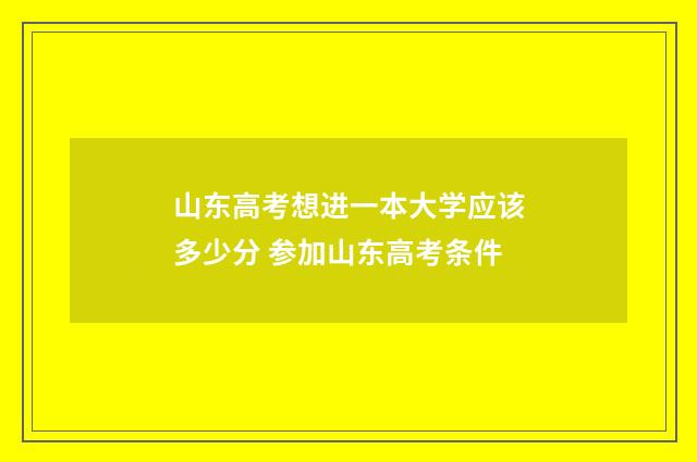 山东高考想进一本大学应该多少分 参加山东高考条件