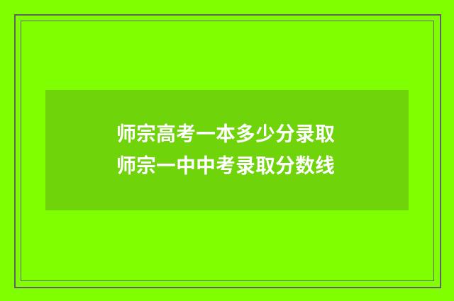 师宗高考一本多少分录取 师宗一中中考录取分数线