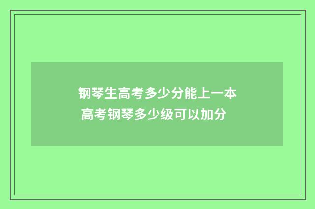 钢琴生高考多少分能上一本 高考钢琴多少级可以加分