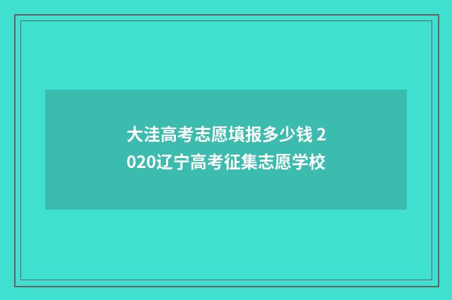 大洼高考志愿填报多少钱 2020辽宁高考征集志愿学校