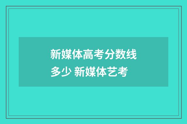新媒体高考分数线多少 新媒体艺考