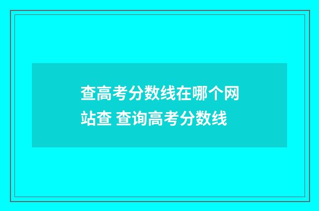 查高考分数线在哪个网站查 查询高考分数线