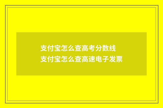 支付宝怎么查高考分数线 支付宝怎么查高速电子发票