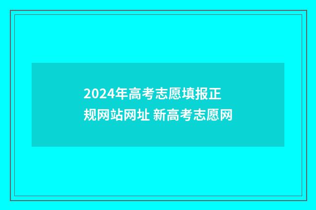 2024年高考志愿填报正规网站网址 新高考志愿网
