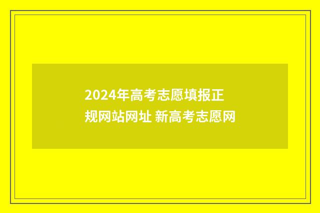 2024年高考志愿填报正规网站网址 新高考志愿网