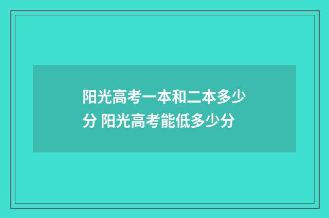 阳光高考一本和二本多少分 阳光高考能低多少分