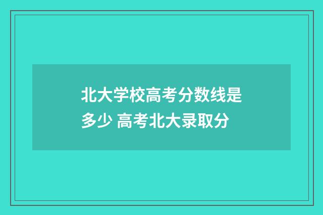 北大学校高考分数线是多少 高考北大录取分