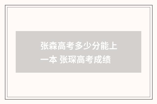 张森高考多少分能上一本 张琛高考成绩