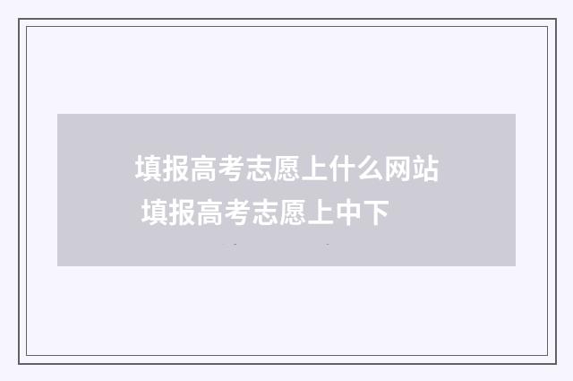 填报高考志愿上什么网站 填报高考志愿上中下
