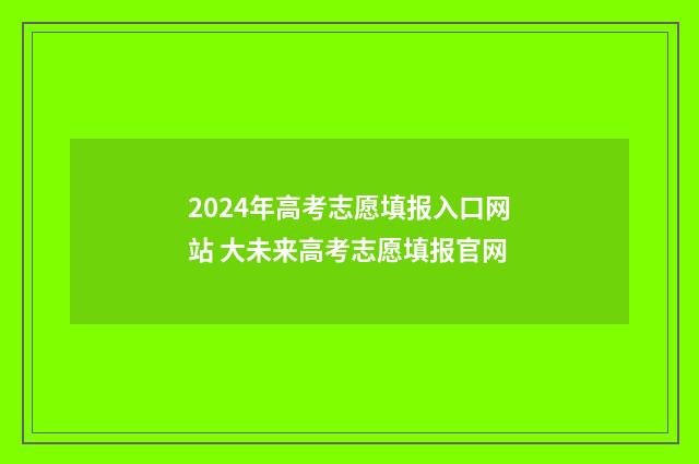 2024年高考志愿填报入口网站 大未来高考志愿填报官网