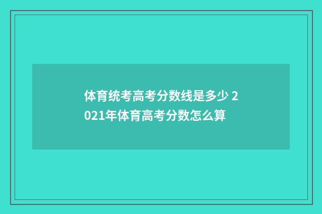 体育统考高考分数线是多少 2021年体育高考分数怎么算