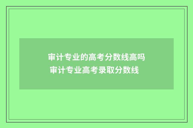 审计专业的高考分数线高吗 审计专业高考录取分数线