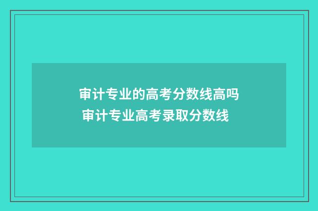 审计专业的高考分数线高吗 审计专业高考录取分数线