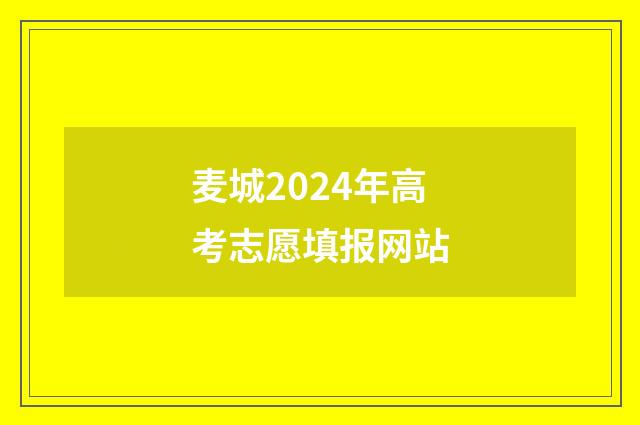 麦城2024年高考志愿填报网站
