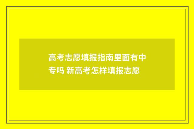 高考志愿填报指南里面有中专吗 新高考怎样填报志愿