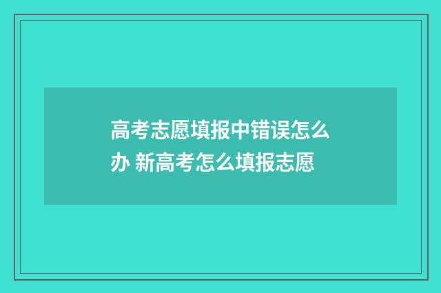 高考志愿填报中错误怎么办 新高考怎么填报志愿