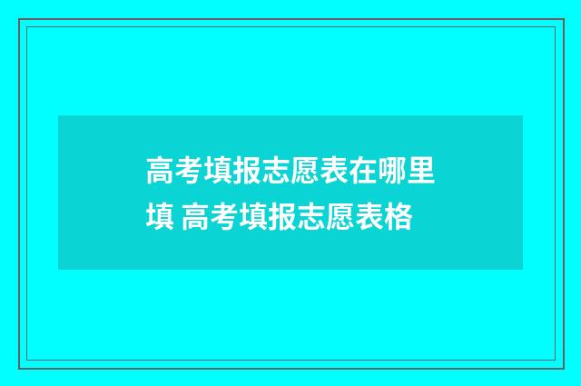 高考填报志愿表在哪里填 高考填报志愿表格