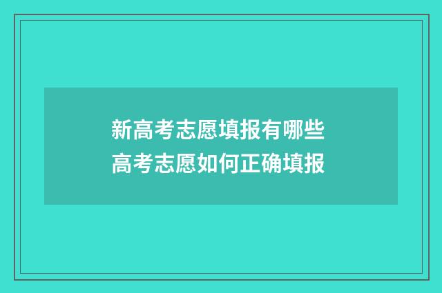 新高考志愿填报有哪些 高考志愿如何正确填报