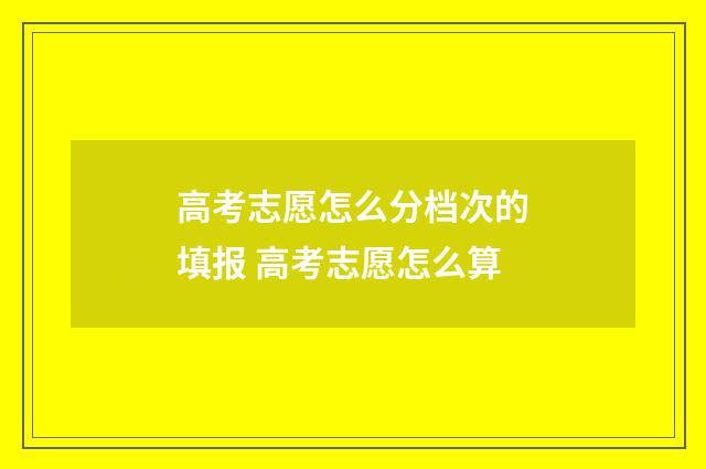 高考志愿怎么分档次的填报 高考志愿怎么算