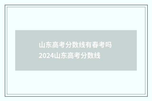 山东高考分数线有春考吗 2024山东高考分数线
