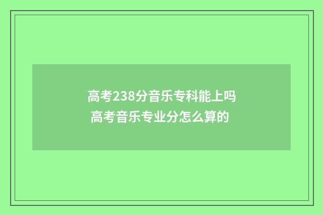 高考238分音乐专科能上吗 高考音乐专业分怎么算的