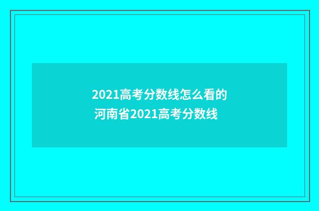 2021高考分数线怎么看的 河南省2021高考分数线