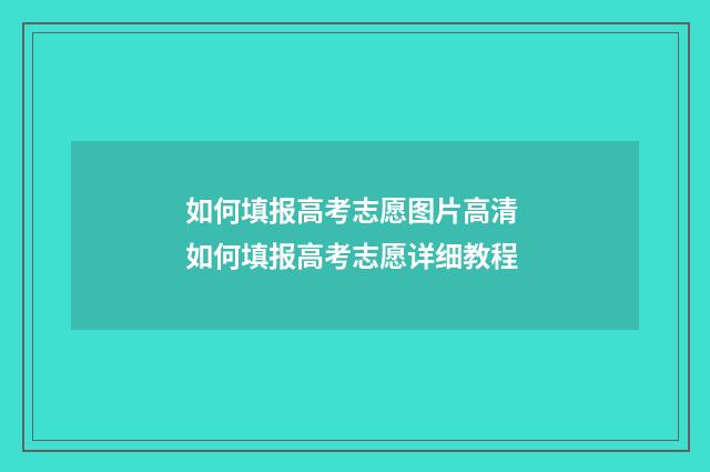 如何填报高考志愿图片高清 如何填报高考志愿详细教程