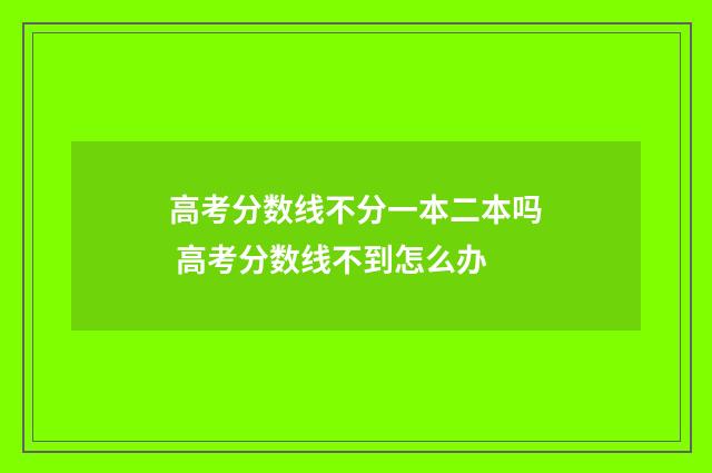 高考分数线不分一本二本吗 高考分数线不到怎么办