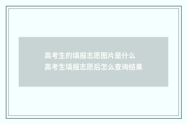 高考生的填报志愿图片是什么 高考生填报志愿后怎么查询结果
